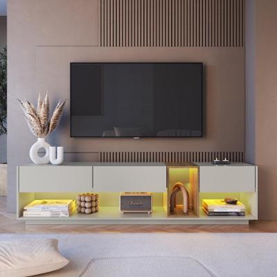 Rack para TV Até 65 Polegadas 180CM MDP com LED e 3 Gavetas Marrom Multimóveis