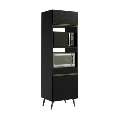 Armário Florença 2 Portas 3 Prateleiras MDP 62CM Preto Multimóveis
