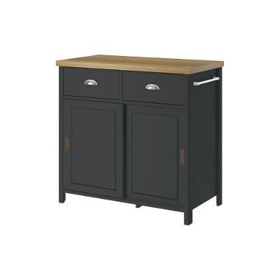 Aparador Buffet BA-145 2 Portas 2 Gavetas MDF MDP Preto Ditália Móveis