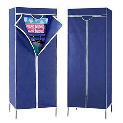 Guarda Roupa Portátil Modulado com Ziper Cabideiro Arara Organizador Multiuso Azul