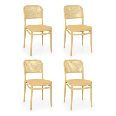 Kit 4 Cadeiras de Jantar Roma Plástico Bege Oficial Webshop