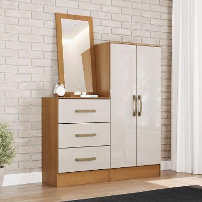 Cômoda Multiuso Layla Plus 3 Gavetas 2 Portas MDF-MDP Cinamomo-off White Casa 812