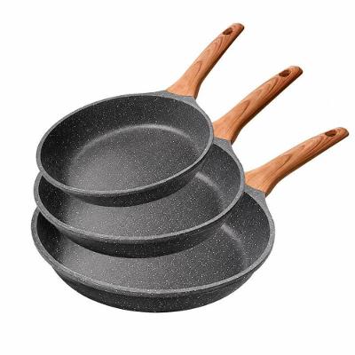 Kit de Frigideiras Antiaderentes Alumínio Revestimento 24cm 26cm 28cm Preto 3 Peças