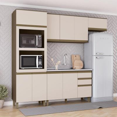 Cozinha Compacta 4 Peças Lora 10 Portas 5 Prateleiras MDF Duna Cristal