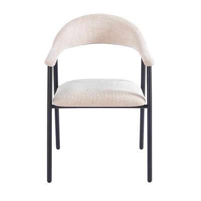 Cadeira de Jantar Mara Estrutura em Aço Estofado em Tecido Bouclé Bege Waw Design