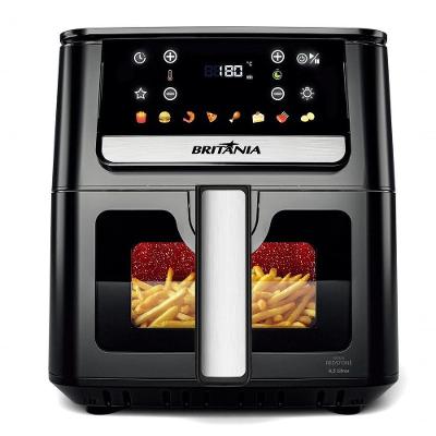 Fritadeira Air Fryer Britânia BAF65A 6,5L 1700W Redstone Visor Glass Preto 220V
