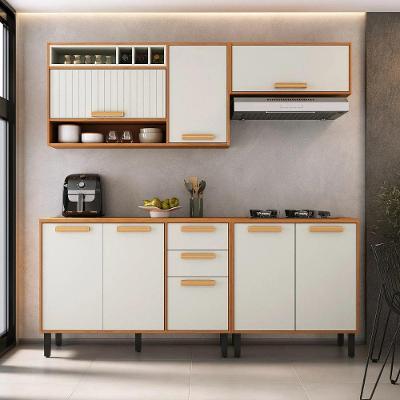 Cozinha Compacta Napoles 4 Peças 8 Portas 2 Gavetas MDP Cinamomo-off White Itatiaia