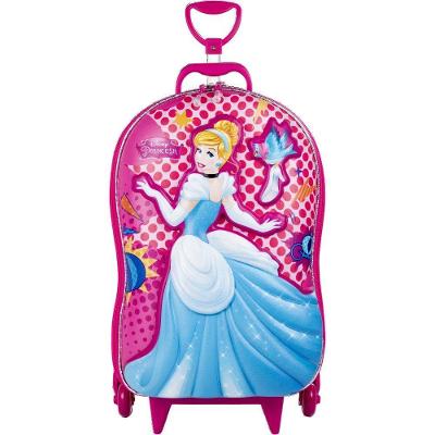 Mala Infantil 20L EVA Princesa Cinderela 3D com Rodinhas Rosa Max Toy