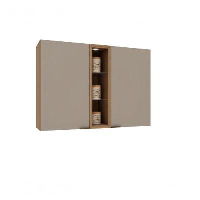 Armário Aéreo Vitra 120CM 2 Portas MDF Bater Mocca UV Marrom Luciane Móveis