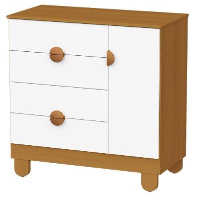 Cômoda Sapateira Apolo 4 Gavetas MDF Puxador MDF Branco Savana Reller Móveis