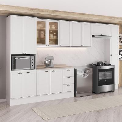 Cozinha Completa com Balcão Milla Anna 14 Portas MDF Branco Móveis Carraro