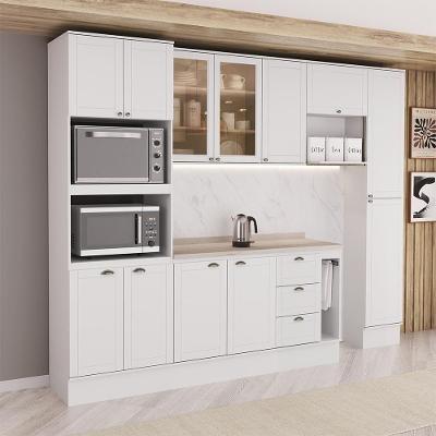 Cozinha Completa com Balcão Milla Jade 12 Portas 3 Gavetas MDF Branco Móveis Carraro