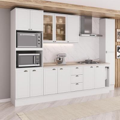 Cozinha Completa com Balcão Milla Dolce 13 Portas MDF Branco Móveis Carraro