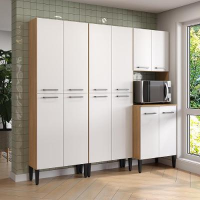 Cozinha Compacta Arizona 188CM Carvalho com Branco Móveis Carraro