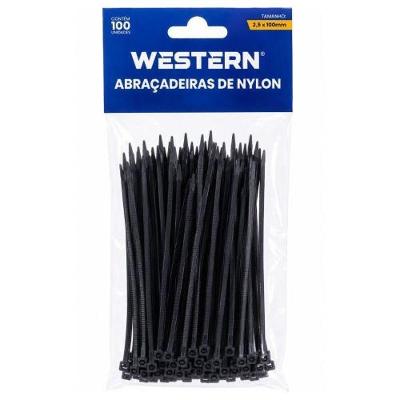 Abraçadeira ABRACADEIRA PT 2,5X100mm JG C-100 para Cabos Elétricos Preta Etilux 100 Peças