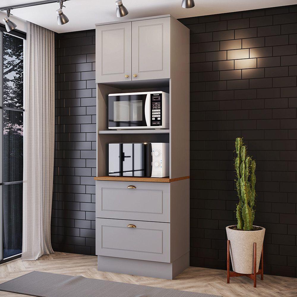 Paneleiro Torre Quente 2 Fornos Amy Casa 812 Cinza - 1