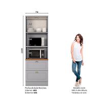 Paneleiro Torre Quente 2 Fornos Amy Casa 812 Cinza - 4