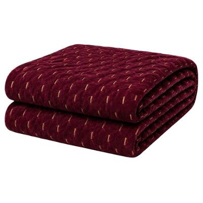 Cobertor Manta Fio de Ouro Casal 190x210 100% Poliéster Toque Macio Decorativa Vinho Casa Scarpa
