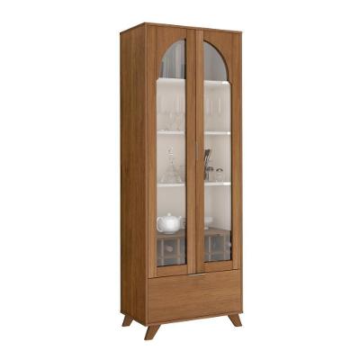Cristaleira Murano 3 Portas 4 Prateleiras MDF-MDP Cinamomo-off White Artely