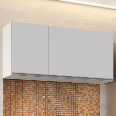 Armário Aéreo de Cozinha Virgínia 120CM 3 Portas MDF MDP Branco Mpozenato