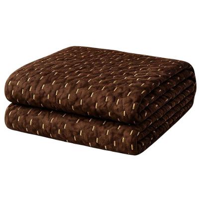 Manta Fio de Ouro Casal 190x210 100% Poliéster Toque Macio Decorativa Marrom Casa Scarpa