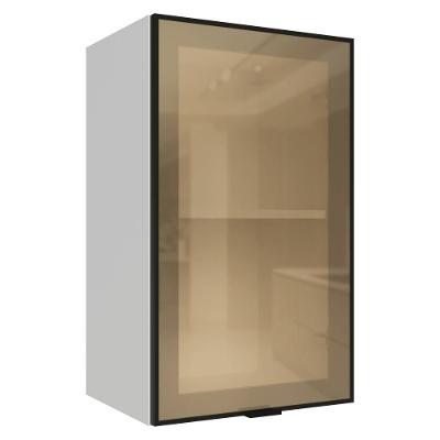 Armário Aéreo de Cozinha G2540073PRRF 40CM 1 Porta Basculante Branco Preto Vidro Reflecta Bronze