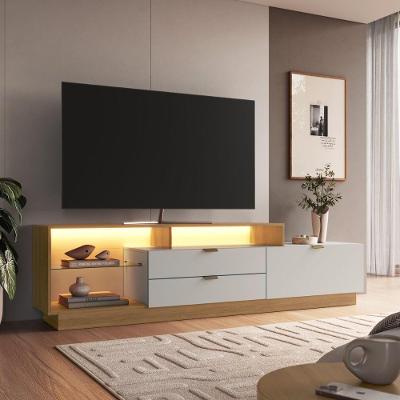 Rack para TV Até 55" com LED 1 Porta 2 Gavetas MDP Amêndoa Multimóveis 200CM