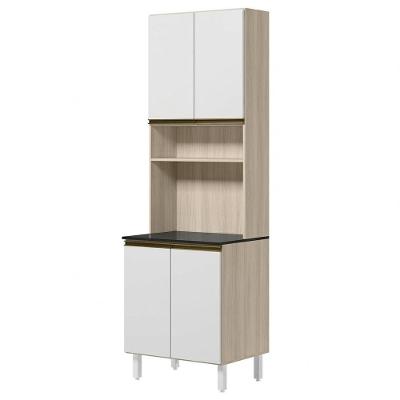 Paneleiro Kali Premium 4 Portas 3 Prateleiras MDF 70CM Branco Nicioli Móveis