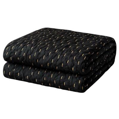 Cobertor Manta Fio de Ouro Casal 190x210 100% Poliéster Toque Macio Decorativa Preto Casa Scarpa