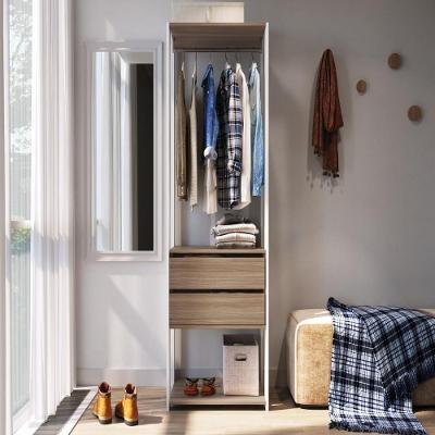 Guarda Roupa Modulado Closet 2 Gavetas Cabideiro MDP Branco-madeirado Multimóveis 60CM