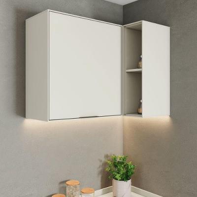 Aéreo de Canto com Nicho Fineze 95CM 1 Porta MDF Bege Móveis Henn