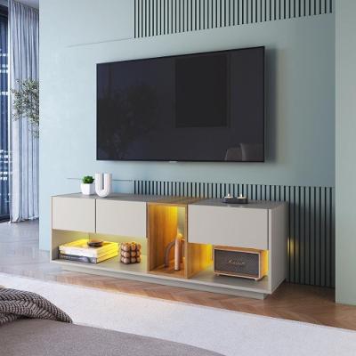 Rack para TV Até 55" com LED e 3 Gavetas 136CM MDP Marrom Multimóveis