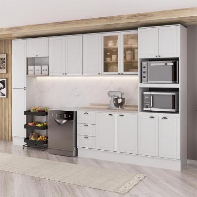 Cozinha Completa com Balcão Milla Park One 14 Portas 3 Gavetas MDF Branco Móveis Carraro