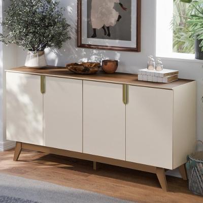 Buffet Aparador Cannes Z30 4 Portas 160CM Off White Amendoa Mpozenato