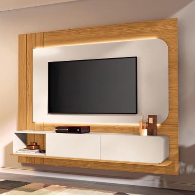 Painel para TV 75 Pol Legend B01 220CM MDF MDP com LED Off White Cinamomo Lyam Decor