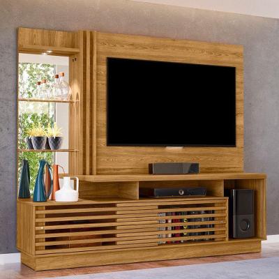 Home Theater Frizz Plus para TV 60" 200CM MDP com LED Cumaru Madetec Móveis
