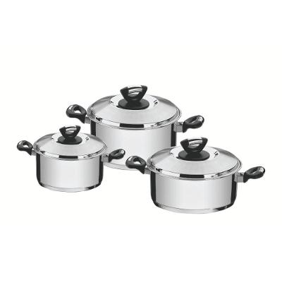 Jogo de Panelas Solar Baquelite Caçarola Aço Inox Fundo Triplo Tramontina