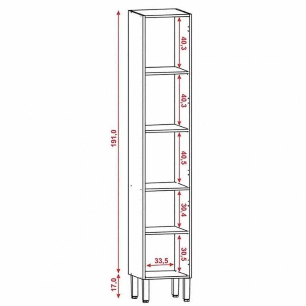 Paneleiro Simples Kits Paraná Ametista 2 Portas Freijo/Gris - 3