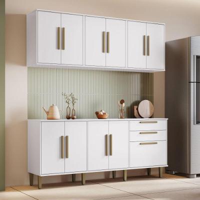 Cozinha Completa Lorena 11 Portas 2 Gavetas MDP 182CM Branco