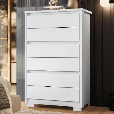 Cômoda Comoda 6 Gavetas MDF-MDP Corrediças Telescópicas Branco