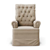 Poltrona De Amamentação Com Balanço E Puff Laura Veludo Base De Madeira - D'rossi Cor Marrom - 7