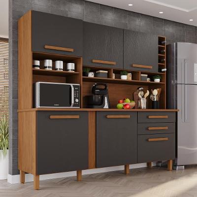Cozinha 6 Portas 2 Gavetas Amanda MDF MDP 182CM Cinamomo Tudo de Móveis