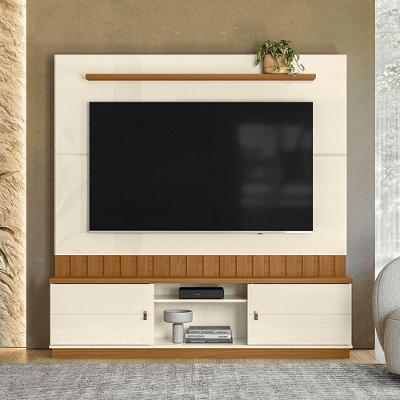 Home para Sala Florianopolis para TV 70" 175CM Nichos Gavetas Off White Amendoa Mobler