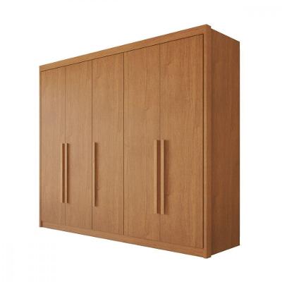Guarda Roupa Casal Bari 5 Portas 8 Gavetas MDF Cinamomo Conquista Móveis