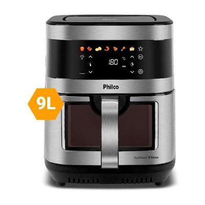Fritadeira Air Fryer sem Óleo Philco PAF90C 9L 2000W Painel Digital Inox 110V