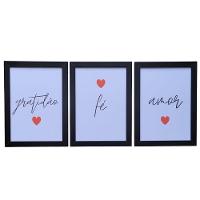 Kit 3 Quadros Decorativos Em Mdf (33x24,5) Kit 3 Quadros 1 - 1