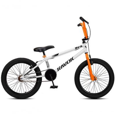 Bicicleta Infantil BMX RV-X Aro 20 Freio V-Brake Branco Laranja Ravok