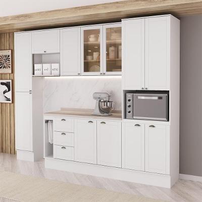 Cozinha Completa com Balcão Milla Liv Viva 12 Portas 3 Gavetas MDF Branco Móveis Carraro