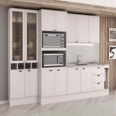 Cozinha Completa com Balcão Milla 3 Portas 3 Gavetas MDF Branco Móveis Carraro