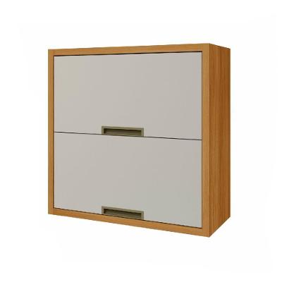 Armário Aéreo de Cozinha Imperatriz 80CM 2 Portas MDF Basculante Amadeirado Nesher Móveis